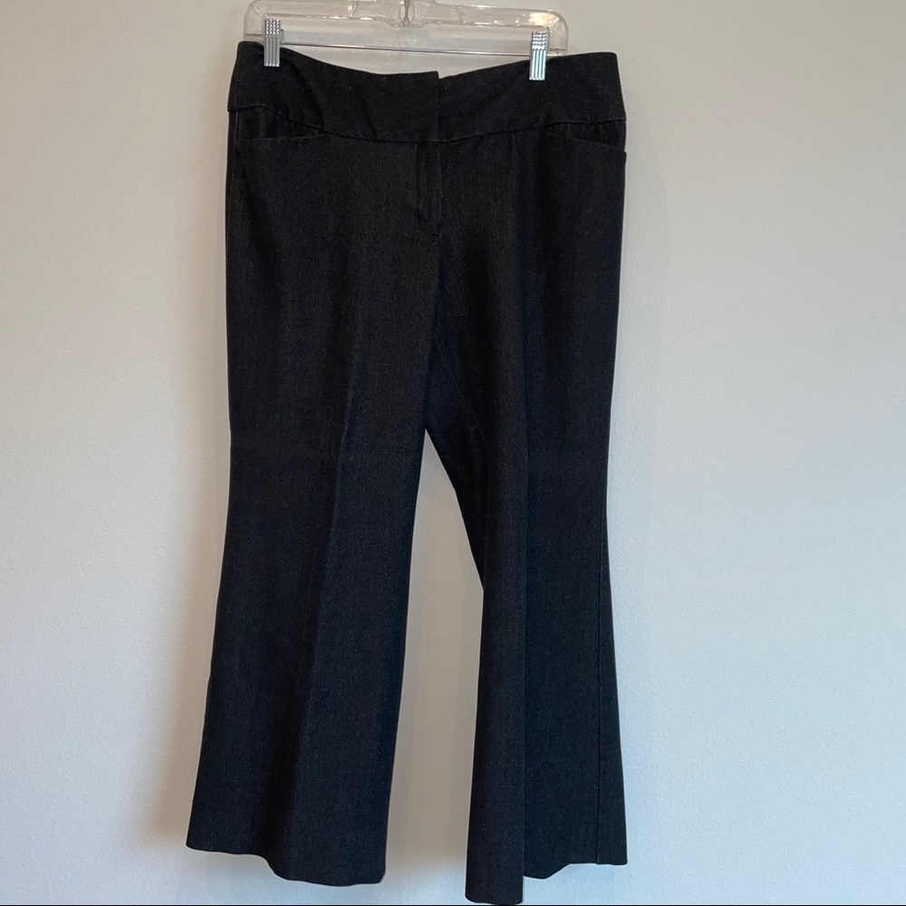 Wide leg black stretchy trousers